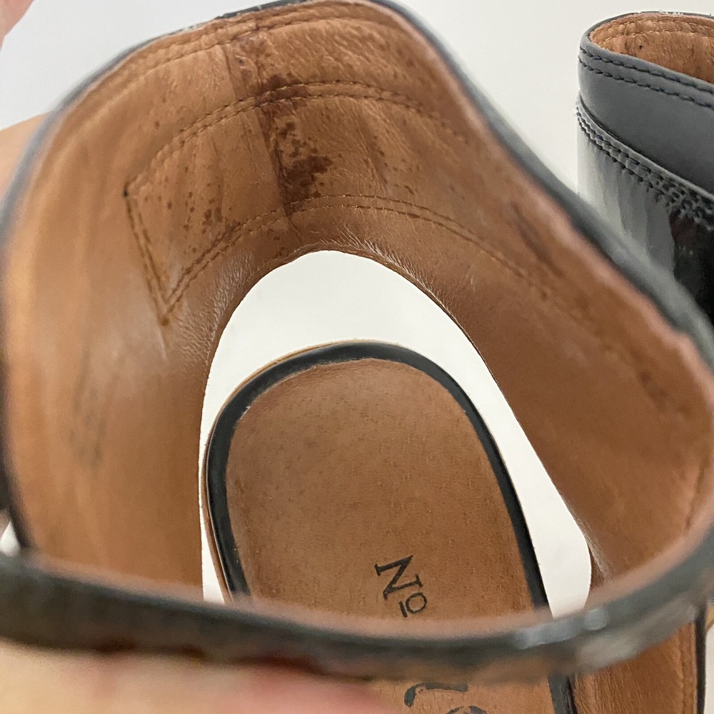 Anthropologie No 704b Almada Black Ankle Strap Patent Leather Size 39.5M Heels - Picture 6 of 14